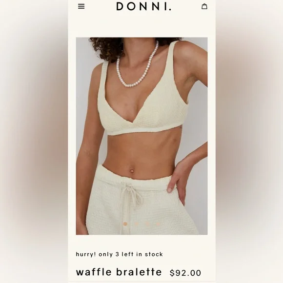 Brand new with tags Donni waffle bralette - Picture 1 of 4